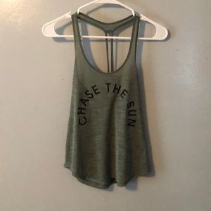green athletic tank